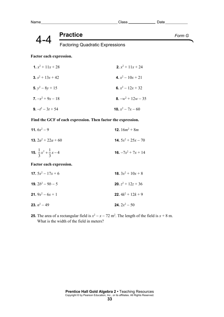 2 5 Practice Literal Equations And Formulas Form G Answer Key