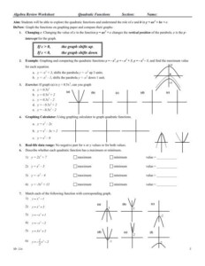 29 Graphing Quadratics Review Worksheet Worksheet Information ...