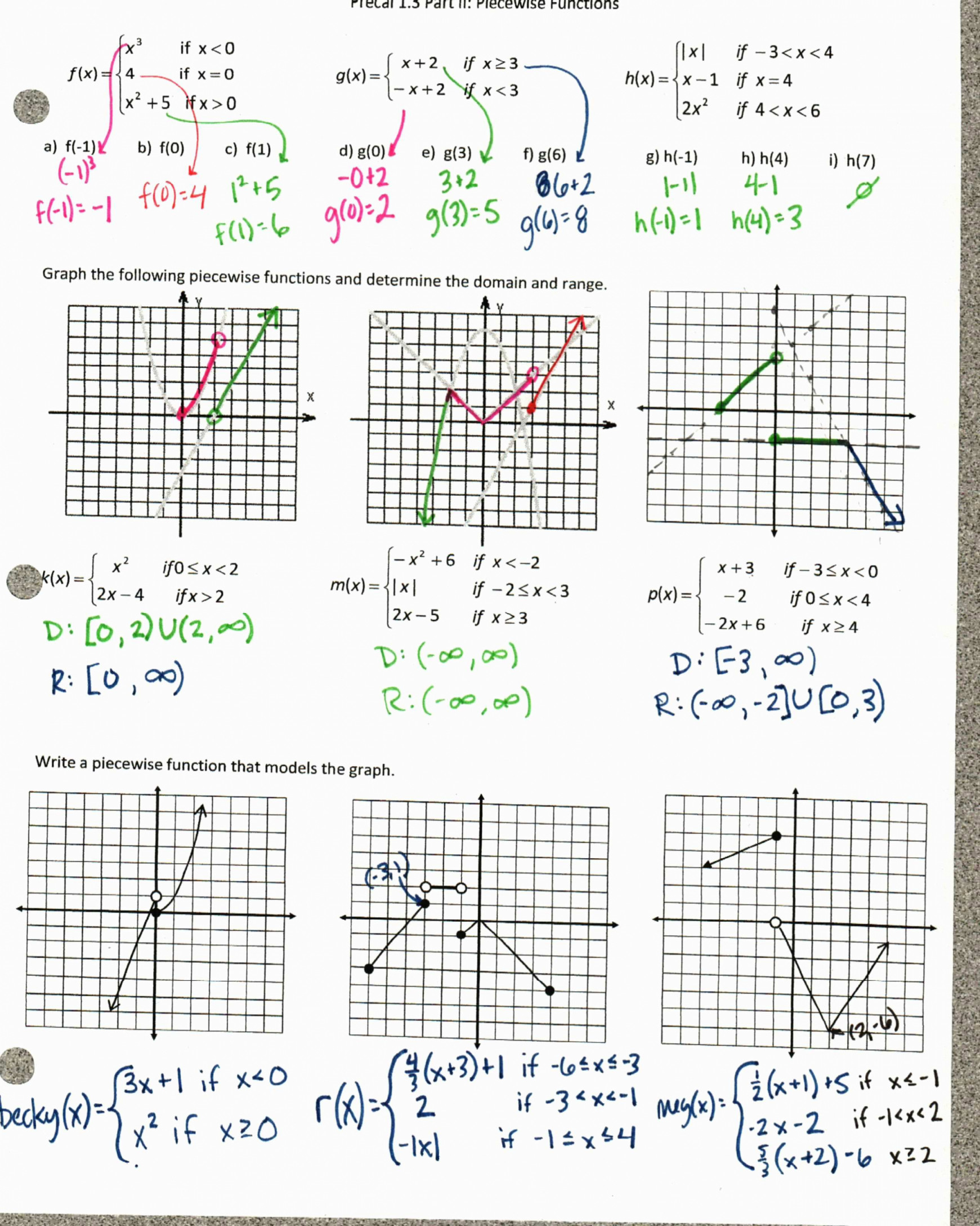 30 Piecewise Functions Worksheet Answer Key Education Template