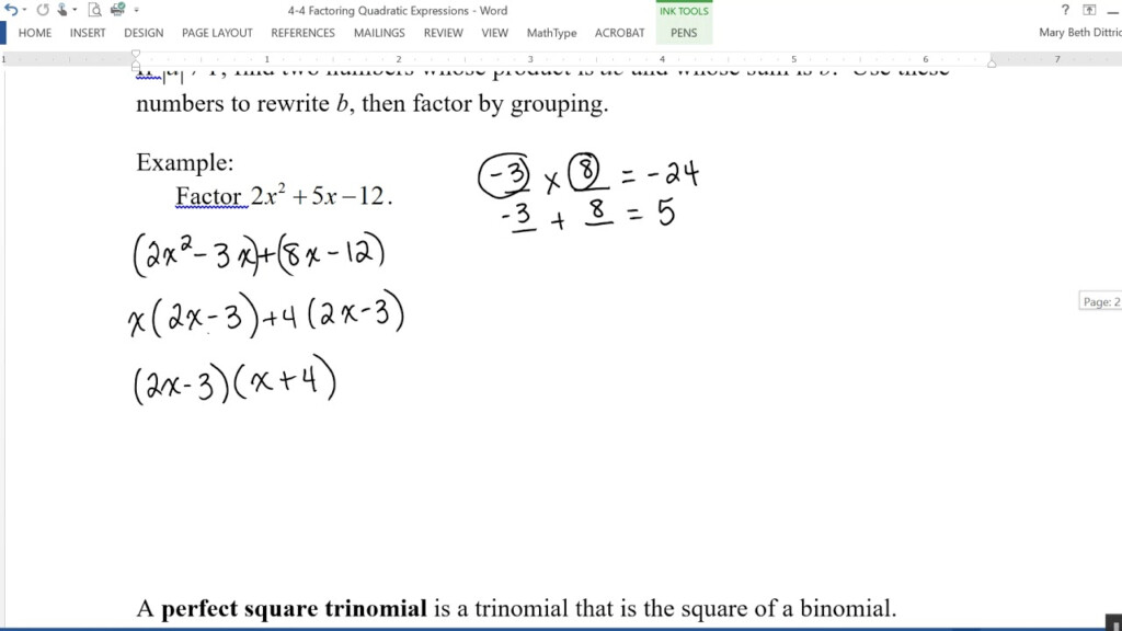 32 Factoring Quadratic Expressions Worksheet Answers Worksheet Source 