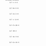 6 3 Skills Practice Solving Quadratic Equations By Factoring Answers