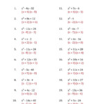 Answer Key Factoring Quadratics Worksheet My PDF Collection 2021