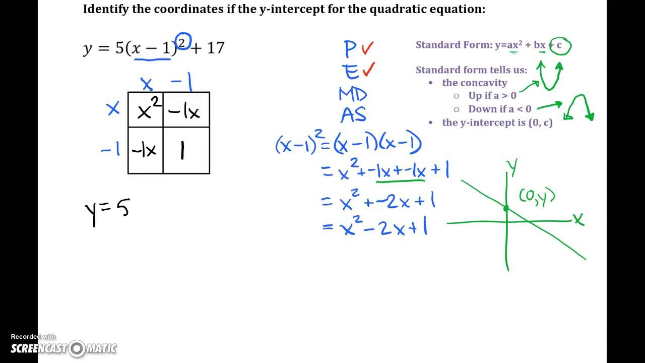 Converting A Quadratic Equation From Standard To Vertex Form Tessshebaylo