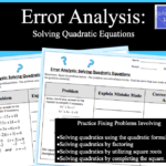 Error Analysis Solving Quadratic Equations Solving Quadratic