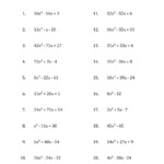 Factorable Quadratic Equations Worksheet Worksheet Template Design