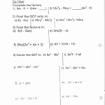 Factoring By Gcf Worksheet Greatest Mon Factor Equation Worksheet In