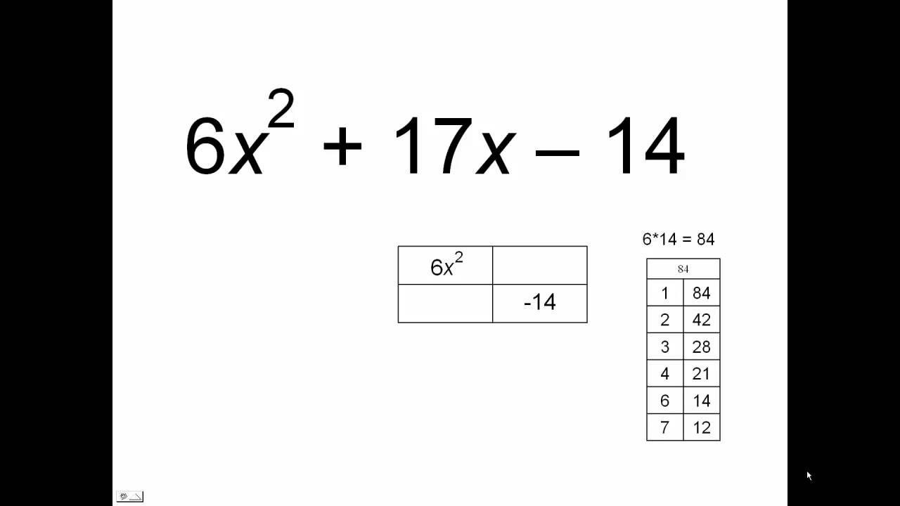 Factoring By The Box Method Example 3 YouTube