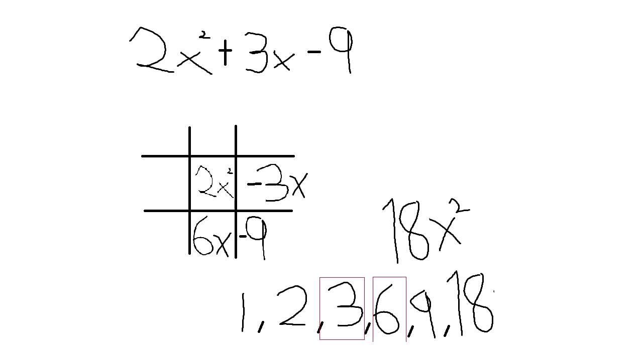 Factoring Quadratic Trinomials Tic Tac Toe Method YouTube