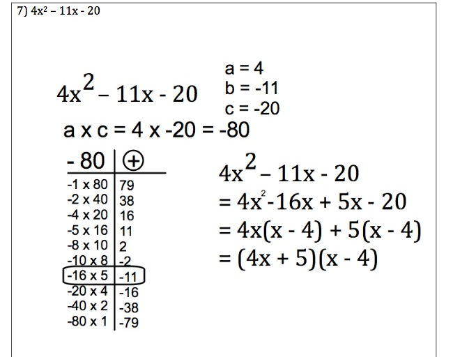 GCSE Maths Factorising Quadratics When A Not 1 Questions With Worked 