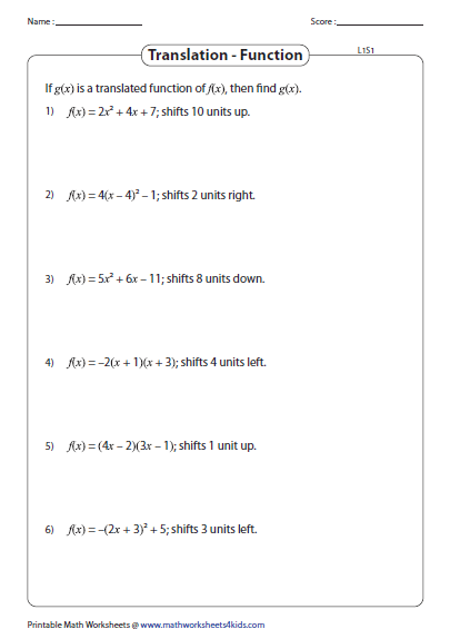 Grade 10 Quadratic Word Problems Worksheet Worksheet
