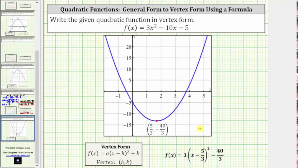 Graphing Quadratic Equations In Vertex Form Worksheet Pdf Tessshebaylo