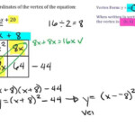How To Put A Quadratic Equation Into Vertex Form By Completing The