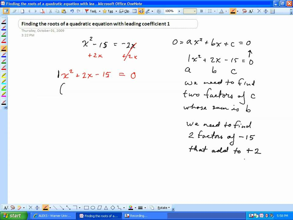 How To Solve A Quadratic Equation With Leading Coefficient Tessshebaylo