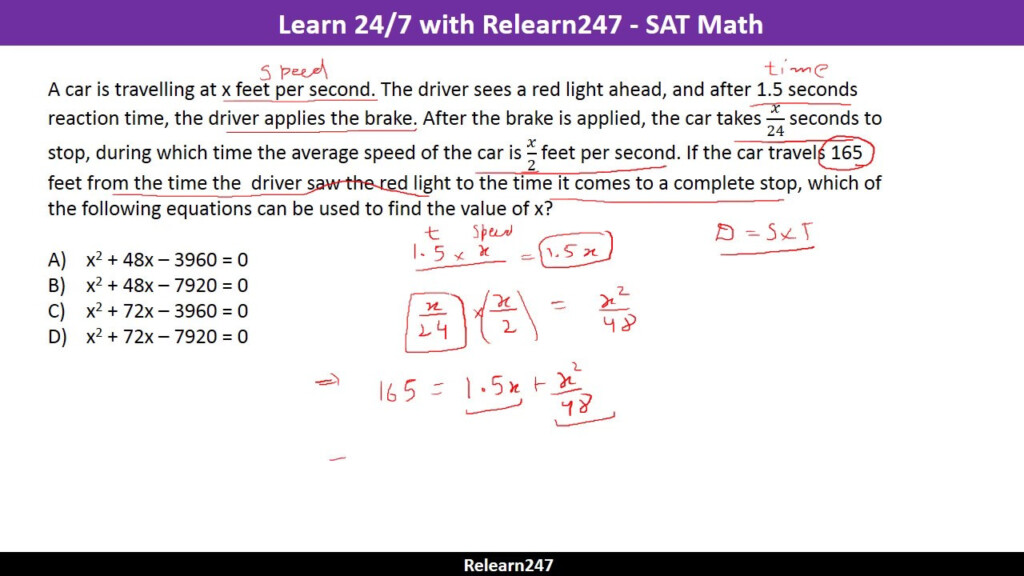 How To Solve Quadratic Equations Word Problem SAT Math Speed 