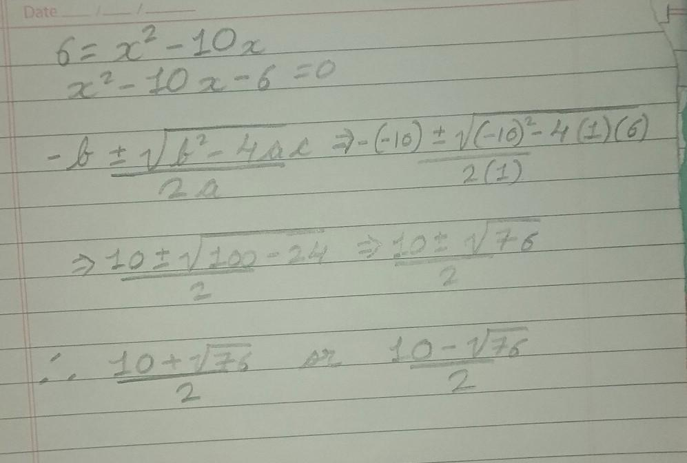 In Simplest Radical Form What Are The Solutions To The Quadratic