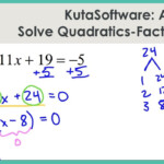 Kuta Software Solving Quadratic Equations By Factoring Worksheet