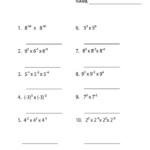 Multiplication Exponents Algebra 1 Worksheet Algebra 2 Worksheets