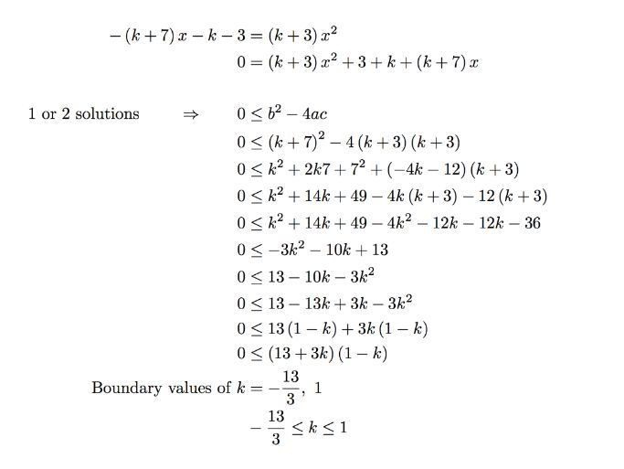 Quadratic Discriminant Leading To Quadratic Inequalities Worksheet