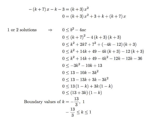 Quadratic Discriminant Leading To Quadratic Inequalities Worksheet 