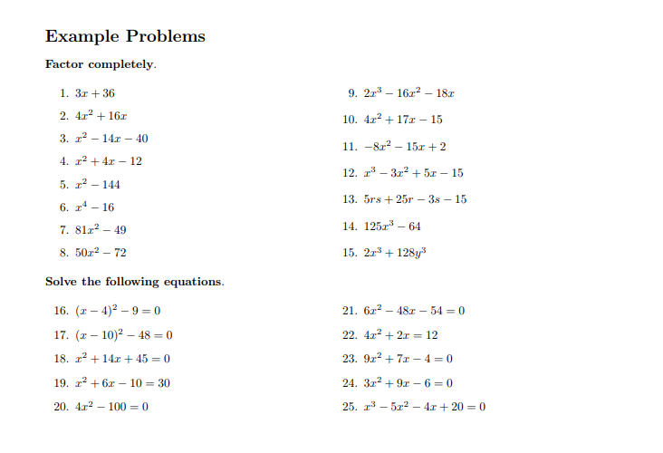 Quadratic Equation Calculator Worksheets With Solution