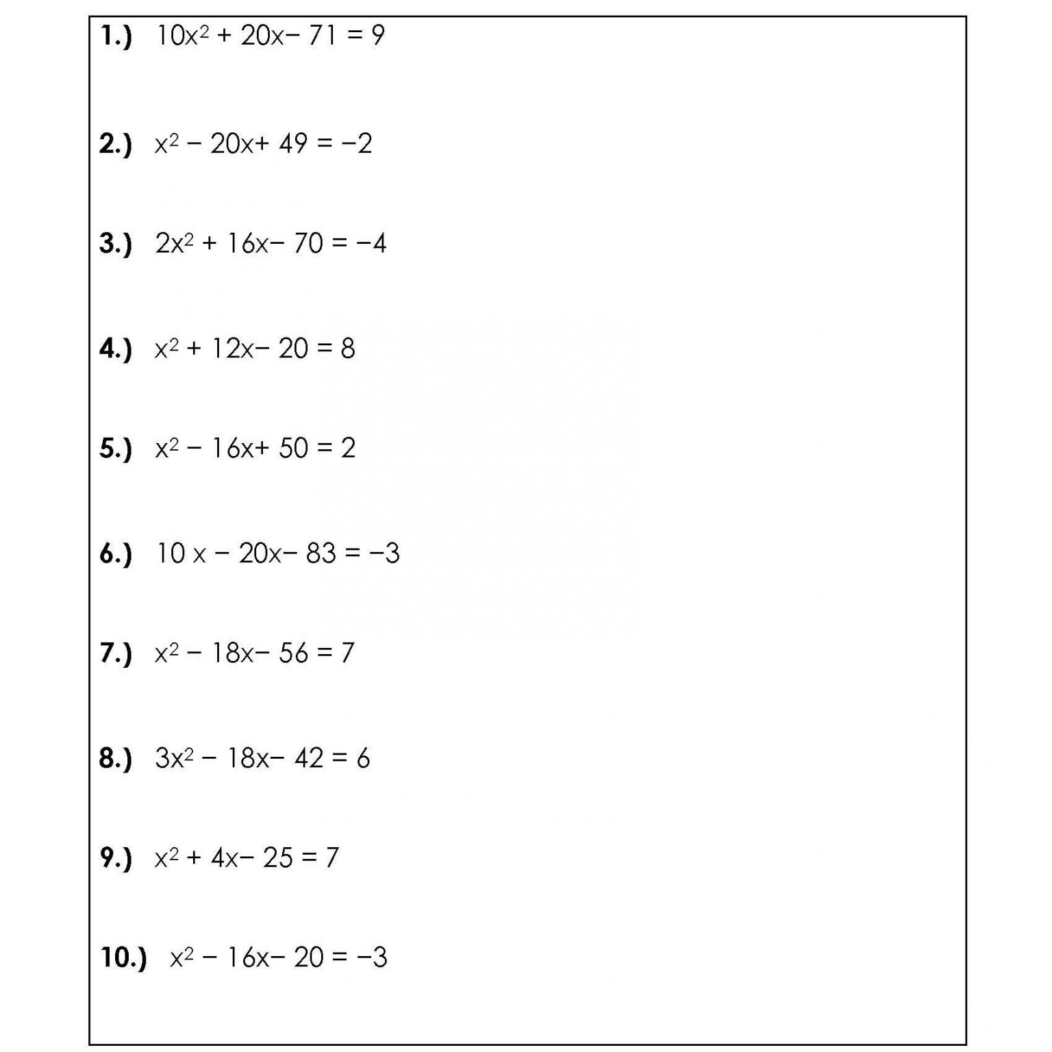 quadratic-equation-worksheet-with-solution-quadratic-equation