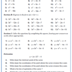 Quadratic Equations Worksheet Practice Questions Cazoomy