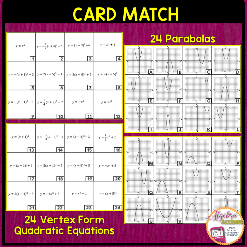 Quadratic Functions In Vertex Form Quadratics Graphing Quadratics 