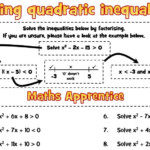 Quadratic Inequalities Solving Algebraically Teaching Resources
