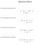 Simultaneous Equations One Linear One Quadratic Worksheets Teaching