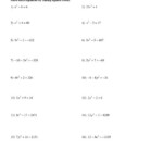 Solving Quadratic Equations By Factoring Worksheet Answers Kuta