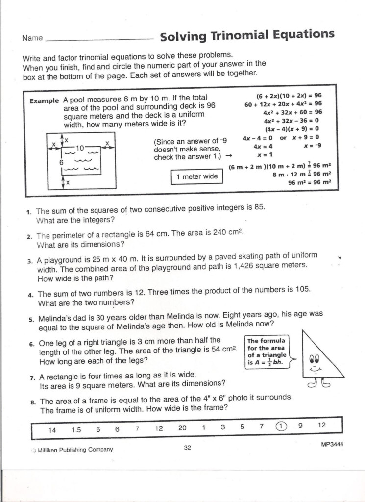 Solving Quadratic Equations By Quadratic Formula Worksheet