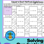 Solving Quadratic Equations By Square Root Method Digital Maze Activity