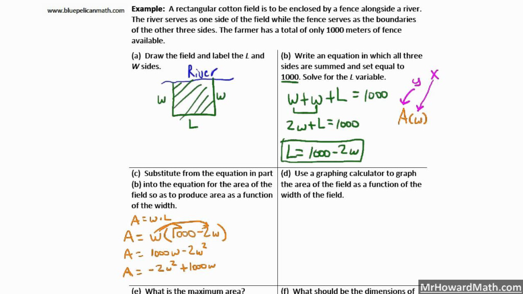 Solving Quadratic Equations Word Problems Area Tessshebaylo