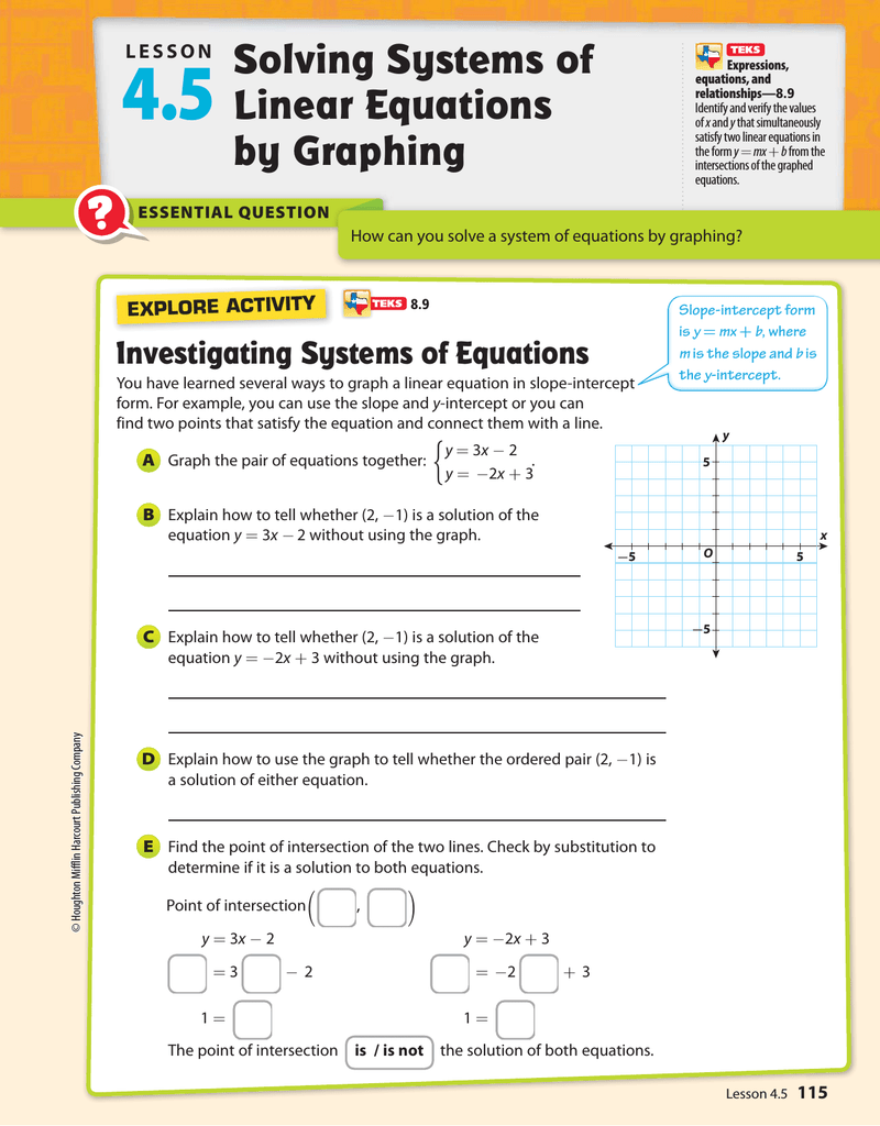 Solving Systems Of Equations Independent Practice Worksheet Answer Key 