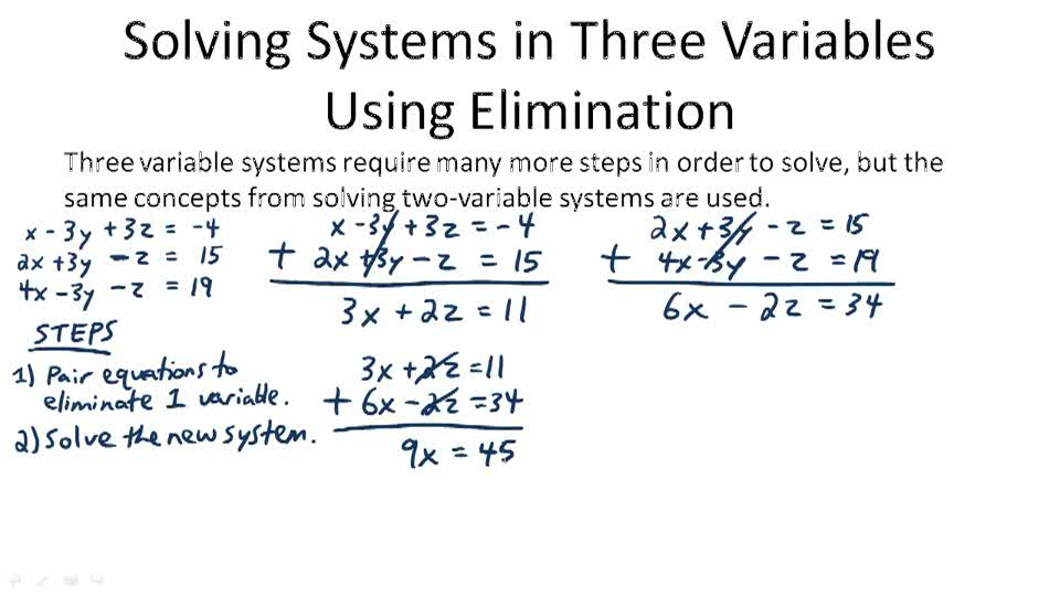 Systems Of Linear Equations In Three Variables CK 12 Foundation