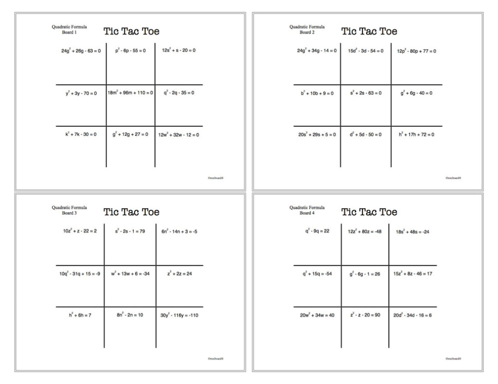 Tic Tac Toe Activities