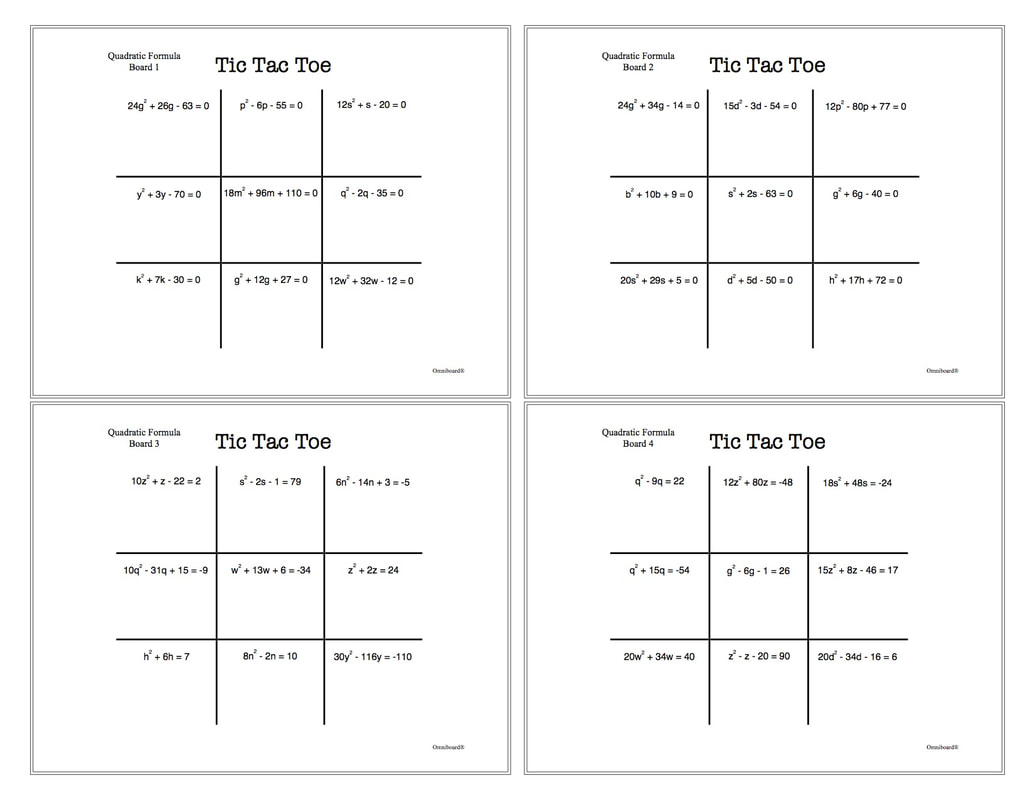 Tic Tac Toe Activities