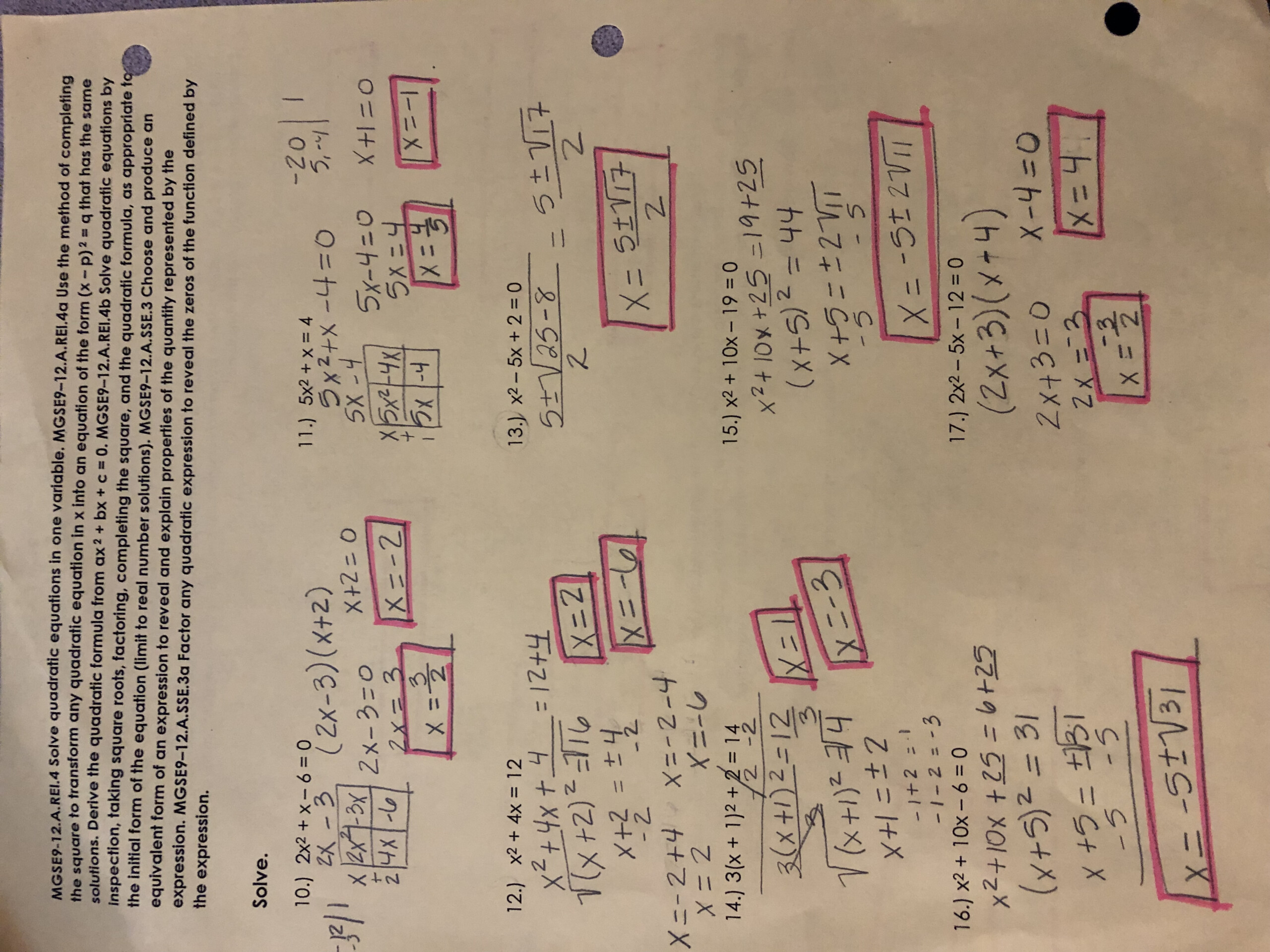 Unit 4 Solving Quadratic Equations Answer Key Gina Wilson Tessshebaylo