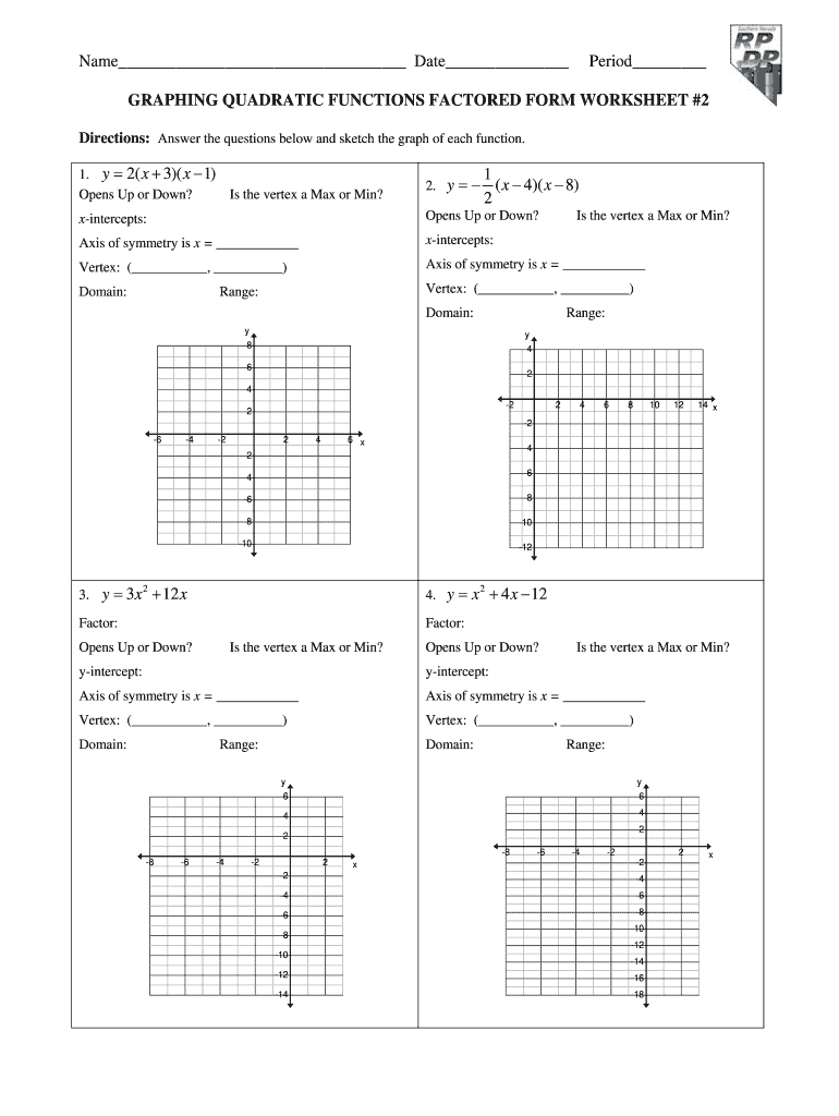 Worksheet Graphing Quadratics From Standard Form Answer Sheet Islero 