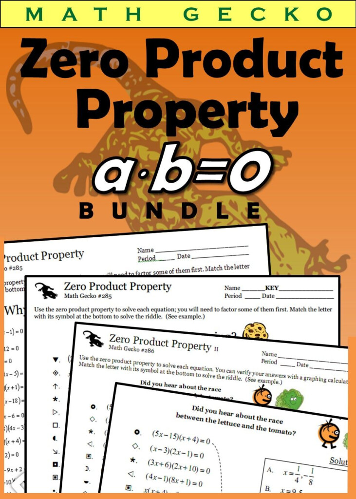 Zero Product Property Bundle Basic Math Skills Teacher Created 