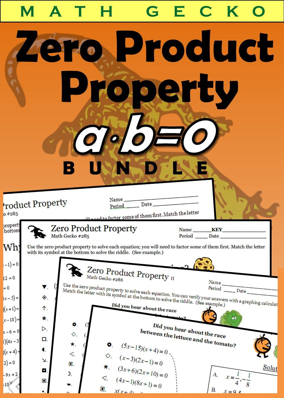 Zero Product Property Bundle Basic Math Skills Teacher Created 