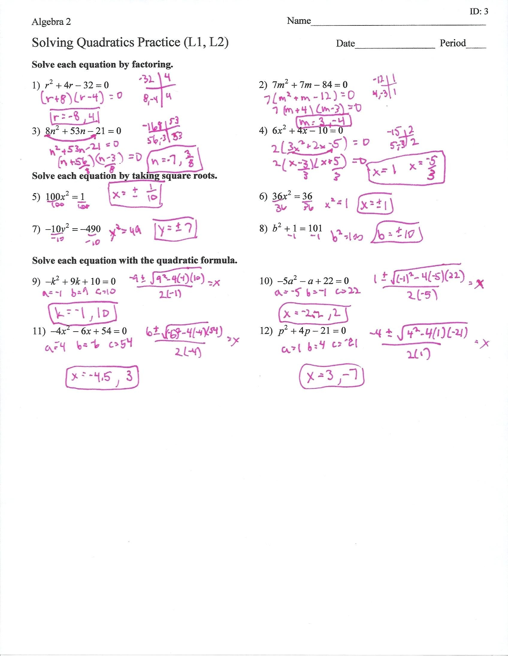 30 Factoring Quadratics Worksheet Answers Education Template