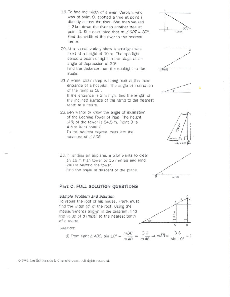 30 Trigonometry Word Problems Worksheet Answers Education Template