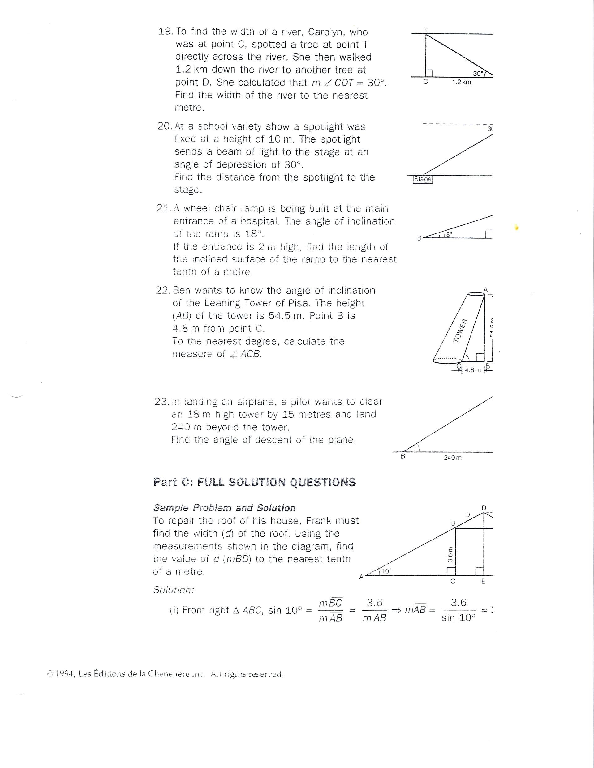 30 Trigonometry Word Problems Worksheet Answers Education Template