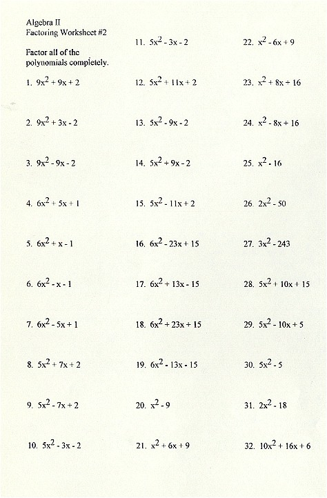 35 Factoring Polynomials Worksheet With Answers Free Worksheet