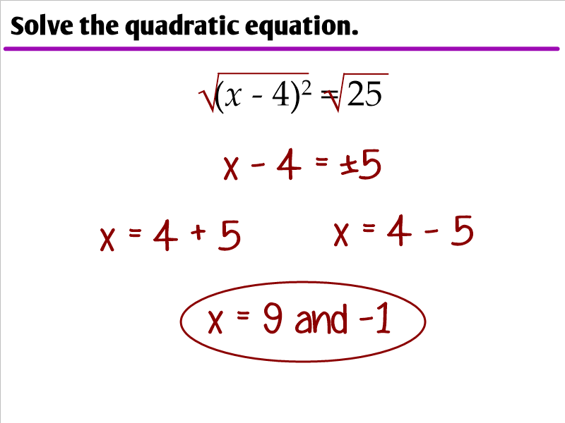 4 5 Solving Quadratic Equations Ms Zeilstra s Math Classes