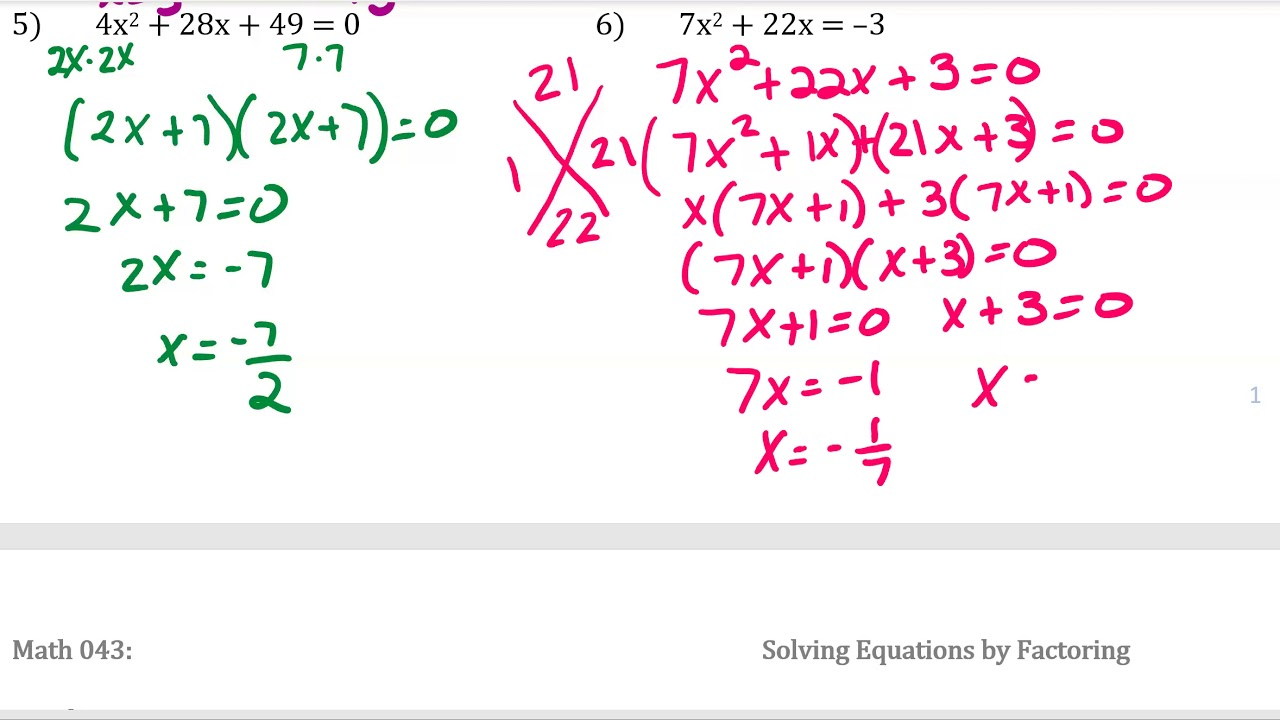 5 Solving Quadratic Equations YouTube