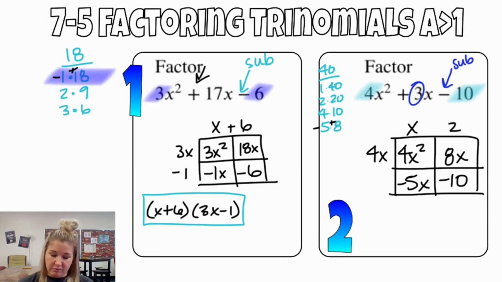 7 5 Factoring Trinomials a1 YouTube