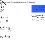 9 2 Example 2 Using The Quadratic Formula Irrational Solutions YouTube