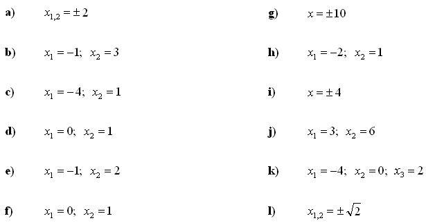 Answers To Math Exercises Math Problems Quadratic Equations And 